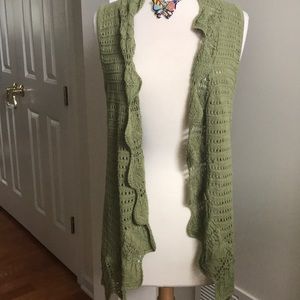 Light green crocheted size medium tunic length